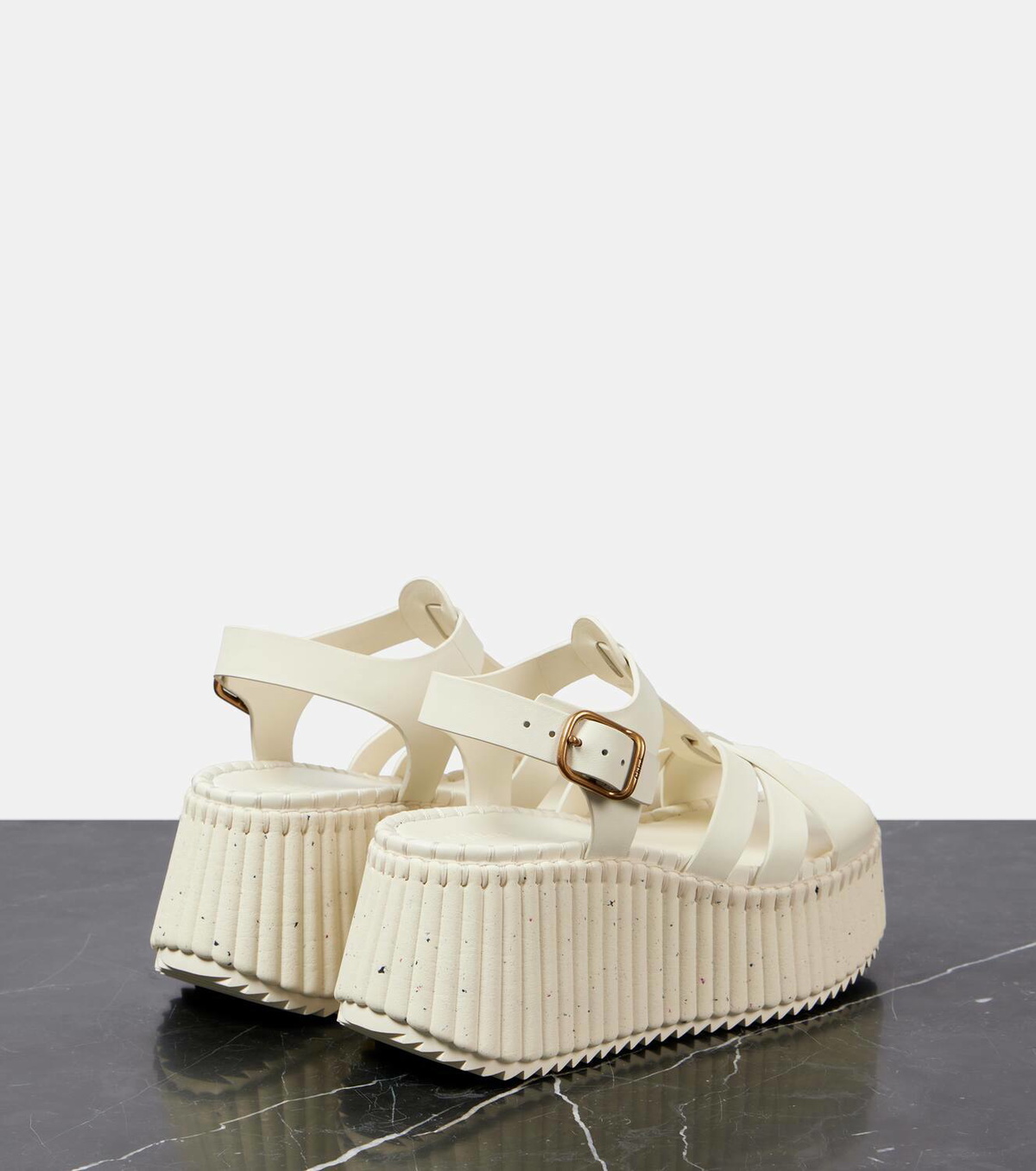 CHLOE クロエ サンダル Nama 80 leather wedge sandals921762 Chloé Nama 80 leather wedge sandals Chloe