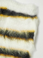 Marni - Straight-Leg Striped Mohair-Blend Drawstring Trousers - Multi