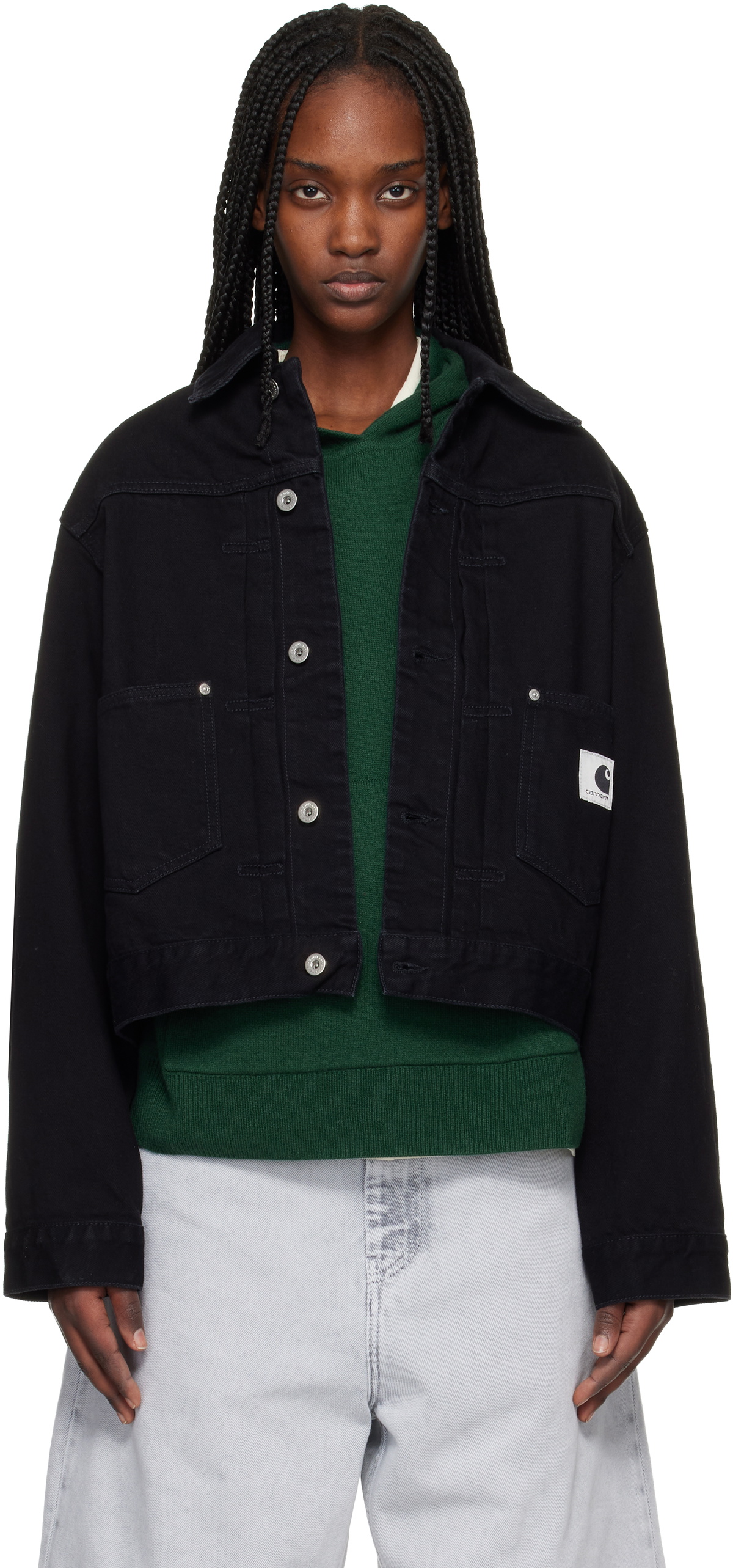 Carhartt Work In Progress Black Belmar Denim Jacket