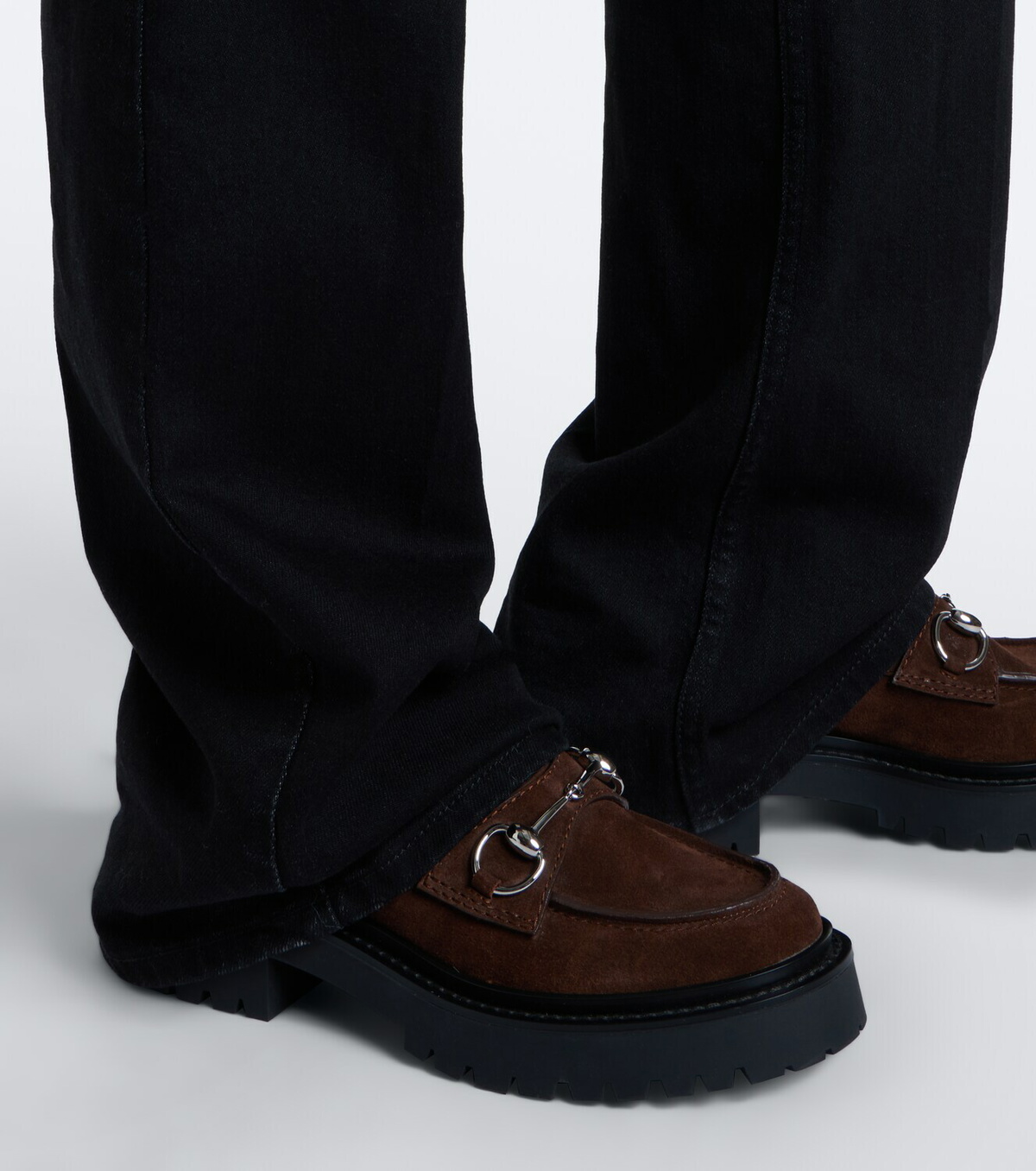 Gucci Rhody Horsebit suede platform loafers