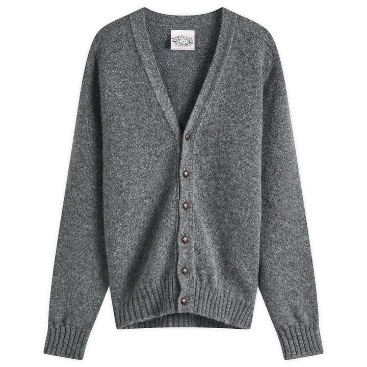 Photo: Jamieson's of Shetland Men's Jamiesons of Shetland V-Neck Cardigan in Heron