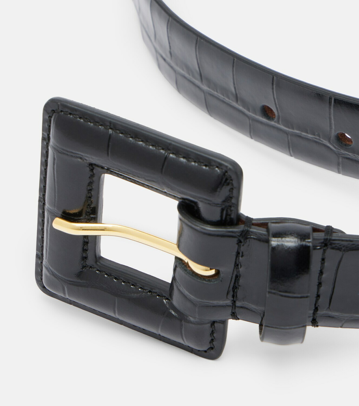 Nour Hammour Soma croc-effect leather belt