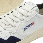 Autry Men's Medalist Goat Leather Suede Sneakers in Suede White/Ink