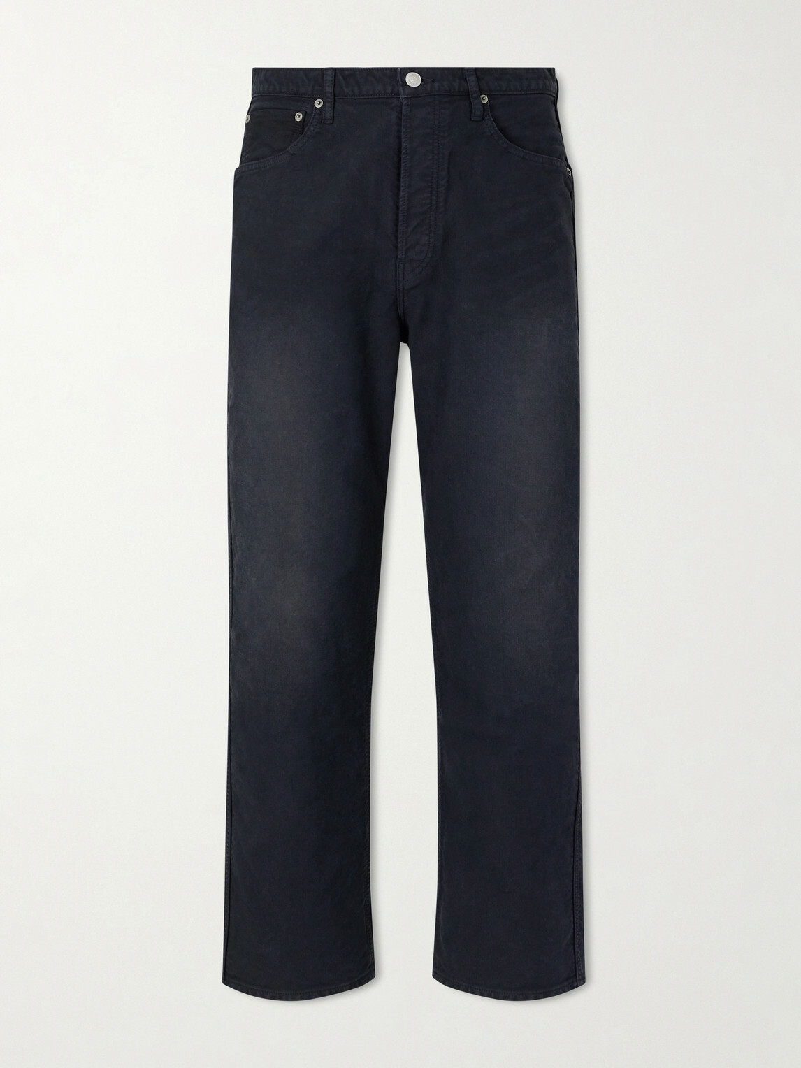 Visvim - Fluxus 01 Straight-Leg Garment-Dyed Distressed Cotton-Corduroy Trousers - Black
