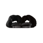 Alumnae Black Fur Turban Slides