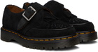 Dr. Martens Black Ramsay Suede Kiltie Buckle Monkstraps