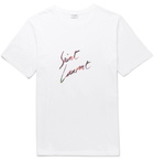 SAINT LAURENT - Logo-Print Cotton-Jersey T-Shirt - White