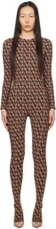 Valentino Brown & Black Iconographe Jumpsuit