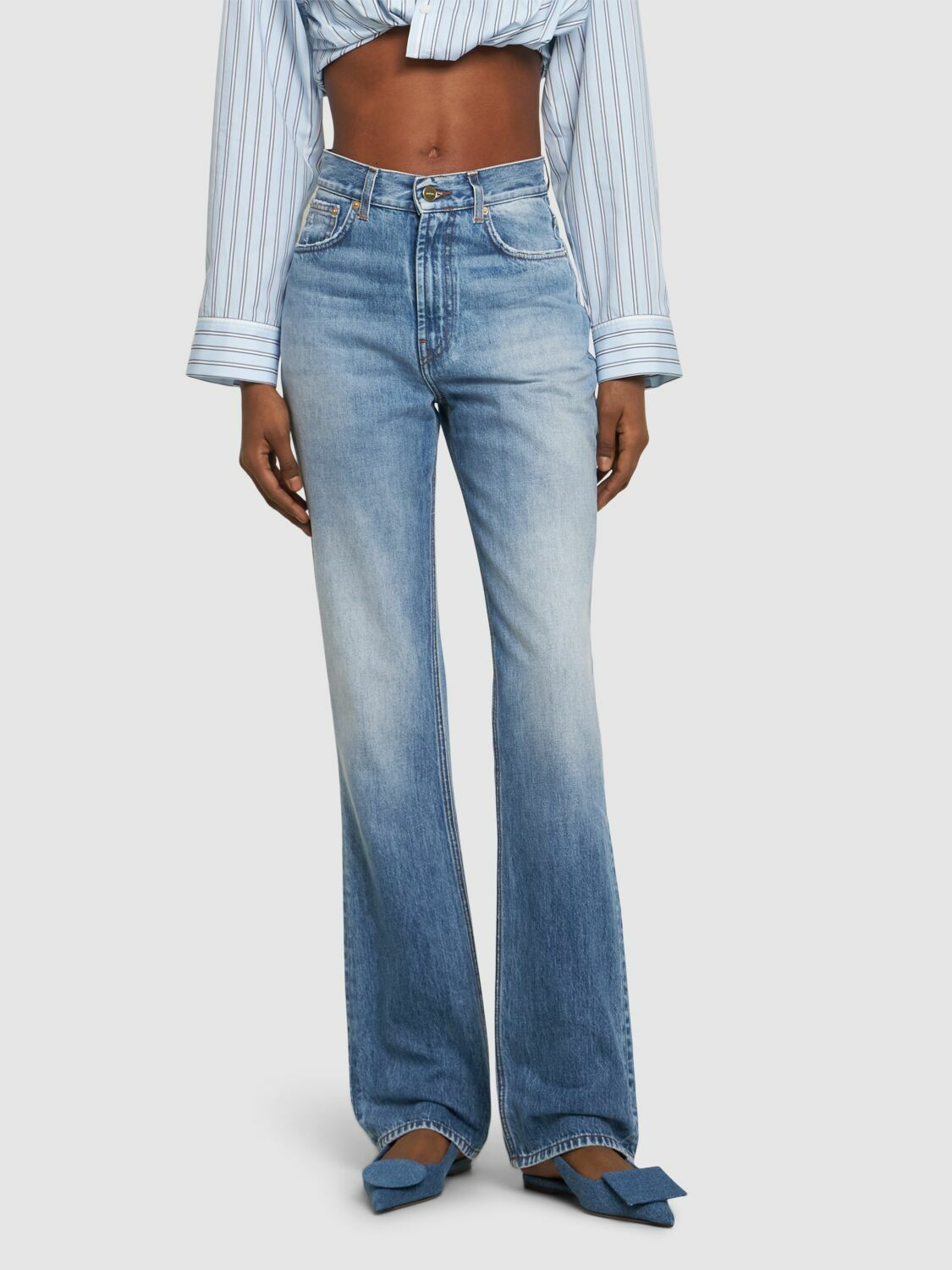 Jacquemus Duelo P デニムスリングバックフラットパンプス 10mm Duelo p デニムスリングバックフラットパンプス 10mm
