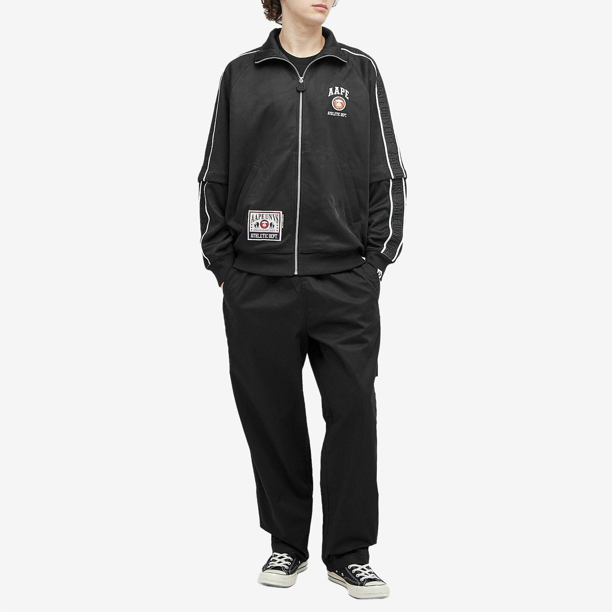Men's AAPE Pop Sleeve Sweatshirt in Black AAPE by A Bathing Ape