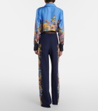 Etro Floral silk straight pants