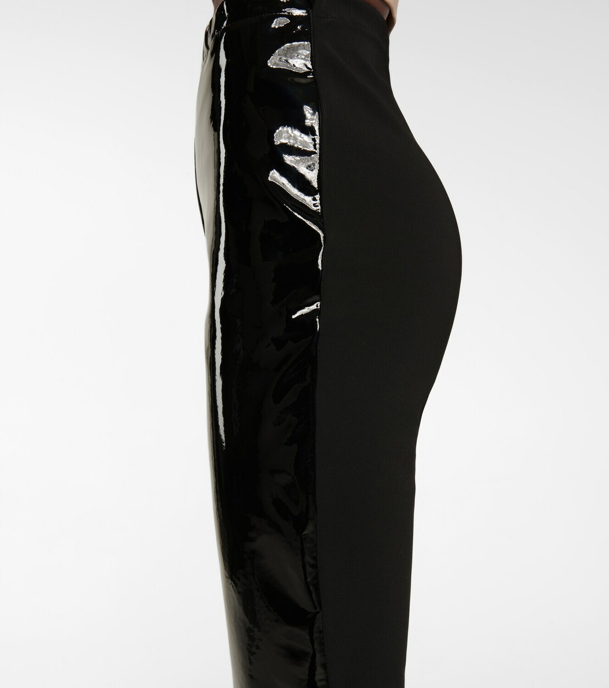 David Koma Patent leather biker shorts
