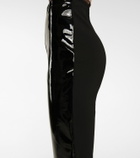 David Koma Patent leather biker shorts
