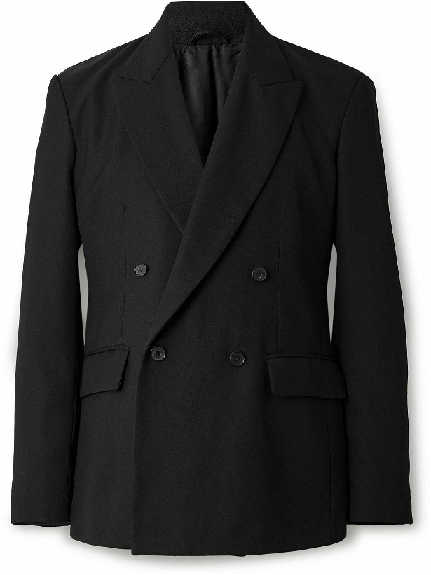 Photo: SECOND / LAYER - Double-Breasted Wool-Twill Blazer - Black