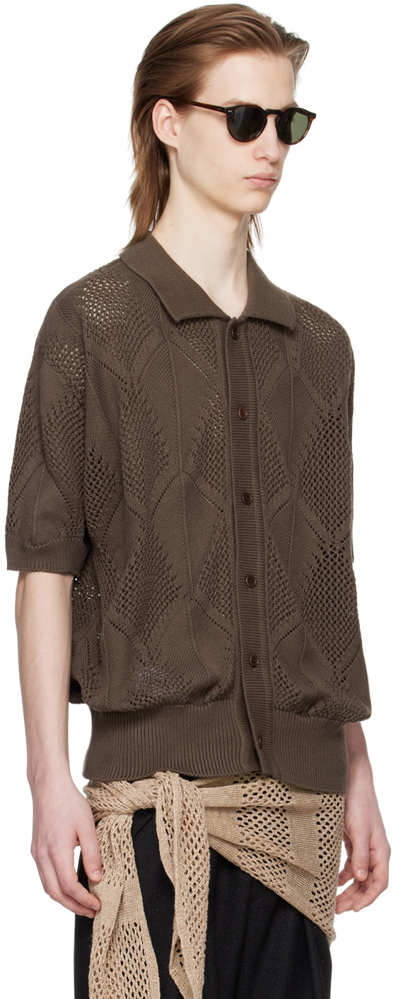 AFTER PRAY Brown Leaf Cardigan