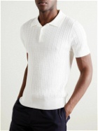 Canali - Textured-Knit Cotton Polo Shirt - White