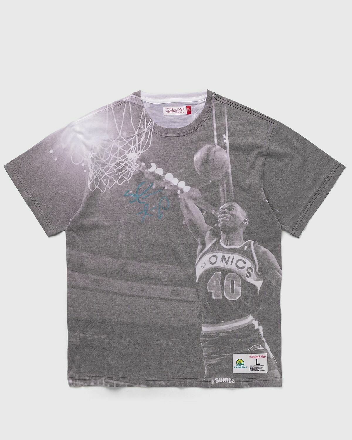 Mitchell & Ness Nba Above The Rim Sublimated S/S Tee Supersonics  Shawn Kemp Grey - Mens - Shortsleeves/Team Tees