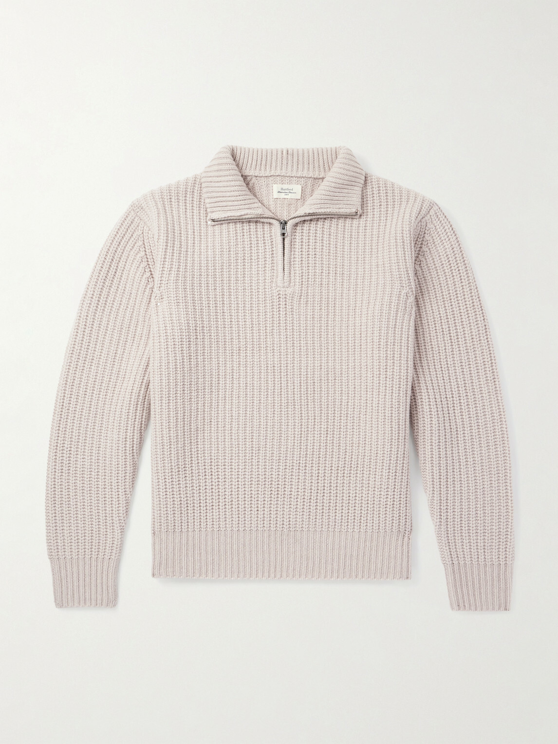 Hartford - Ribbed Wool Half-Zip Sweater - Neutrals