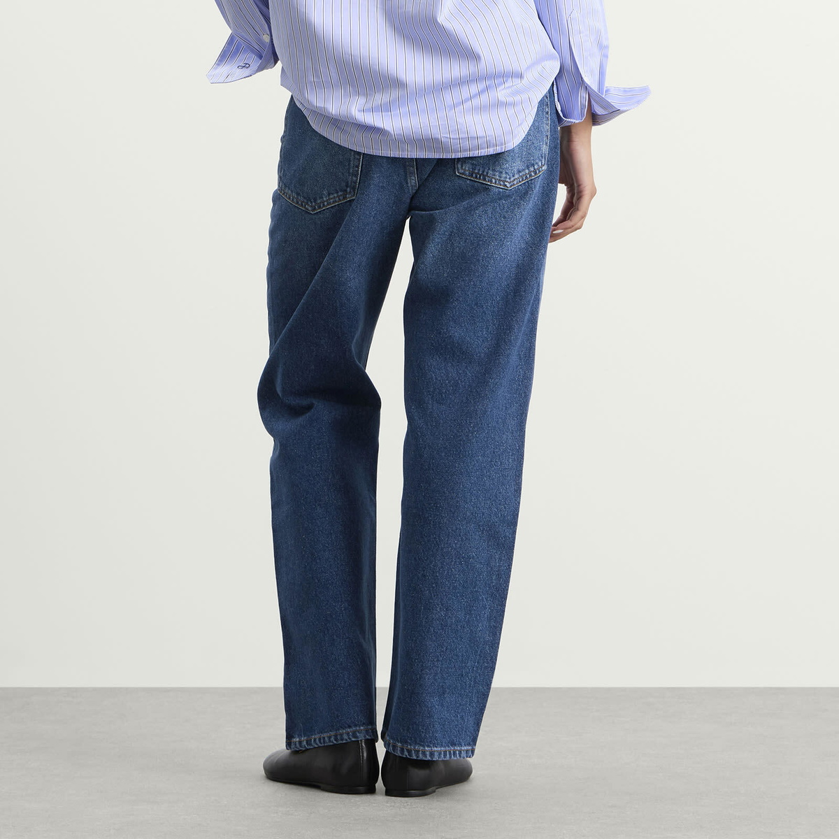 Studio Nicholson Women's Denjo Wide Leg Jeans in Worn Wash Indigo