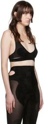 Dion Lee Black Chenille Intarsia Bra