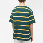 Edwin Men's Quarter Stripe T-Shirt in Pine Grove/Golden Yellow