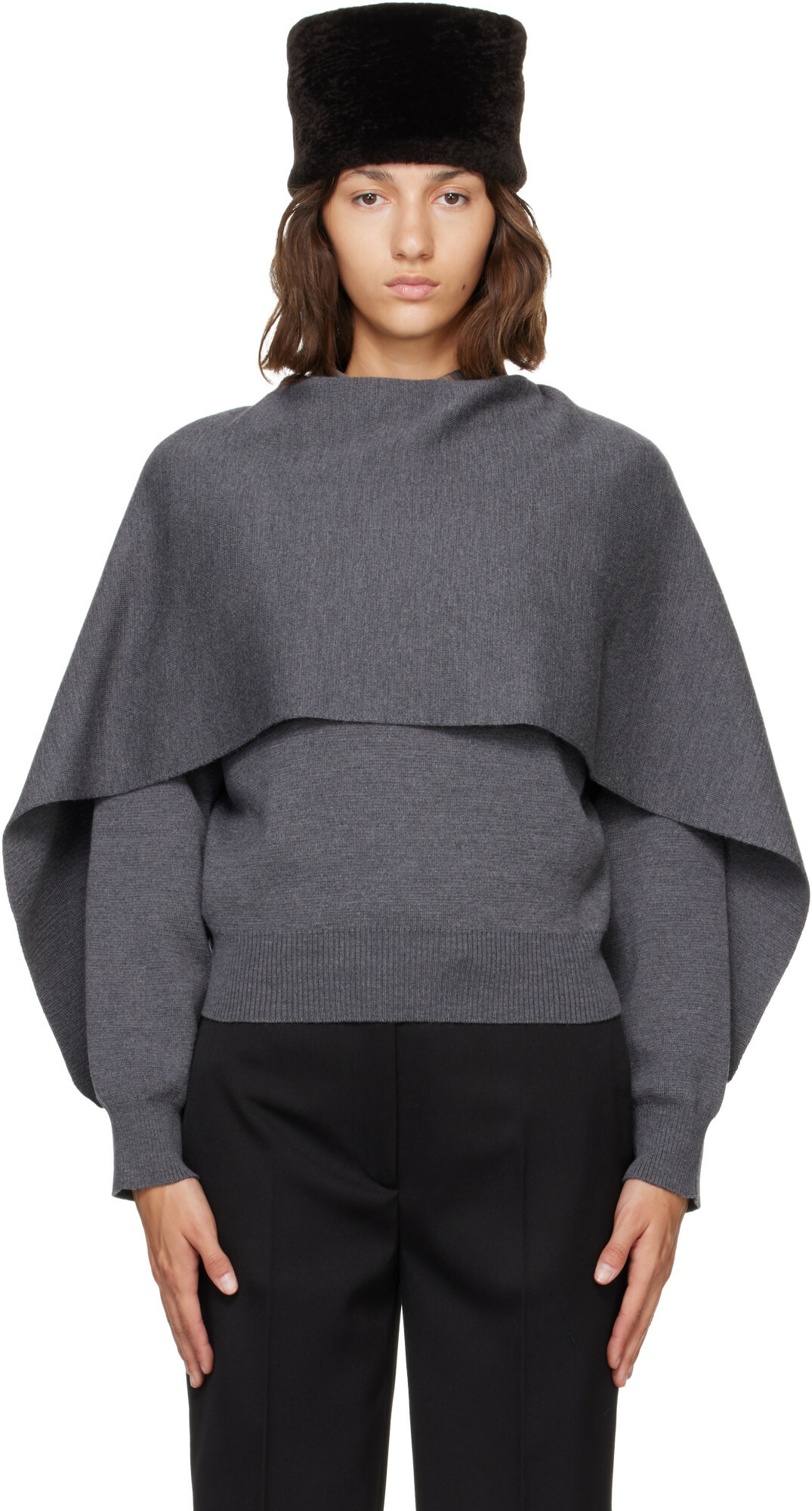 Róhe Gray Cape Sweater