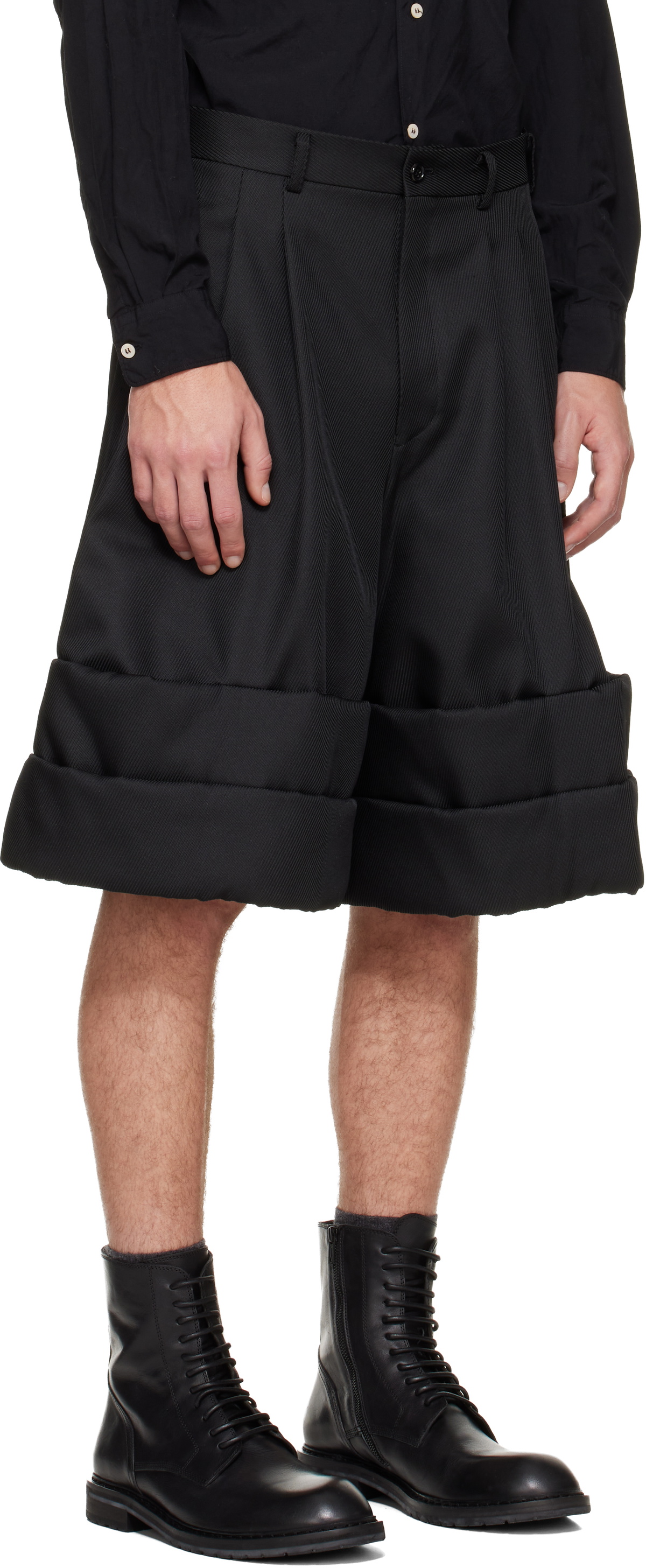 Comme des Garçons Homme Plus Black Polyester Kersey Shorts