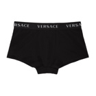 Versace Underwear Two-Pack Black Logo Band Boxer Briefs