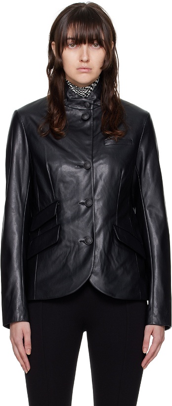 Photo: rag & bone Black Slade Faux-Leather Jacket