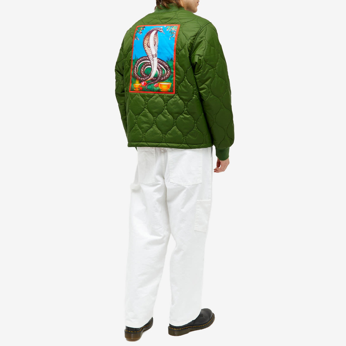 Awake NY Men's Cobra Quilted Bomber Jacket in Forrest