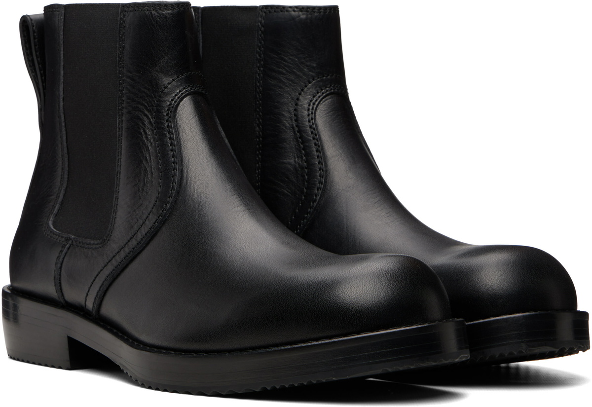 Dries Van Noten Black Buffed Leather Chelsea Boots