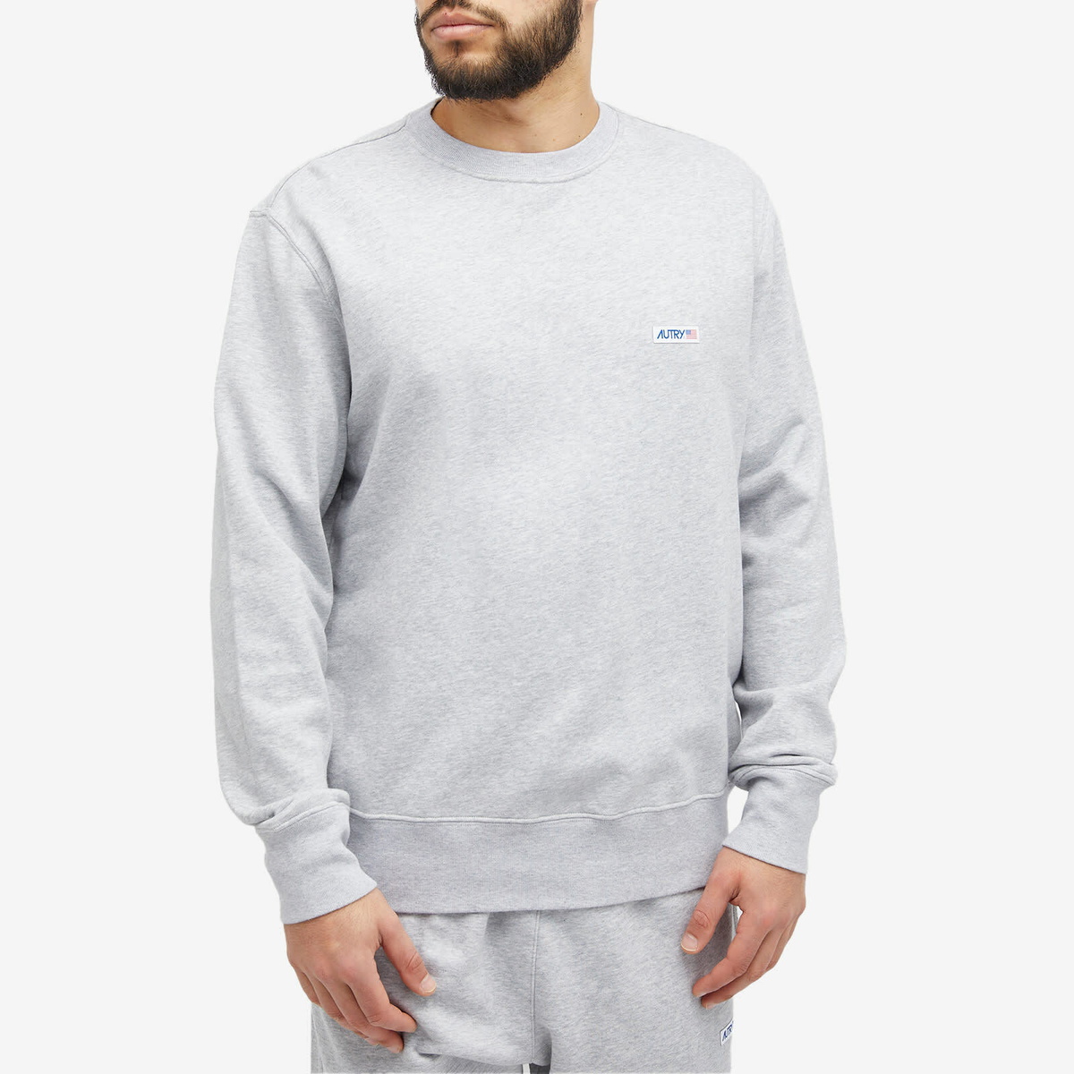 Autry Men's Flag Logo Crew Sweat in Melange