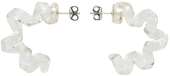 Photo: Bottega Veneta Transparent Glass Spiral Earrings