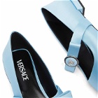 Versace Women's Medusa Head Flat Shoes in Pastel Blue Palladium