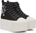 Marc Jacobs Black 'The Sticker Charm Platform High Top' Sneakers