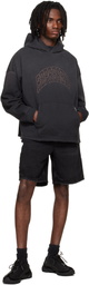 Represent Black R10T Tailored Denim Shorts
