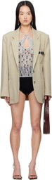Coperni Beige Belted Pocket Tailored Blazer