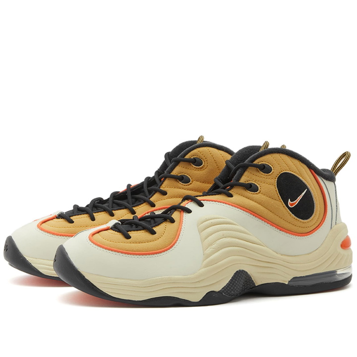 Photo: Nike Men's Air Penny II Sneakers in Wheat Gold/Safety Orange