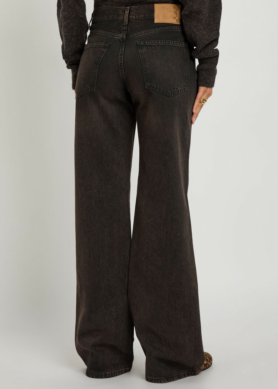 Haikure Korea Straight-leg Jeans Brown