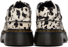 Dr. Martens Black & White Buzz 5-Eye Dalmatian Hair On Leather Derbys