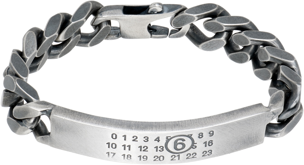 MM6 Maison Margiela Silver & White Numeric Bracelet MM6