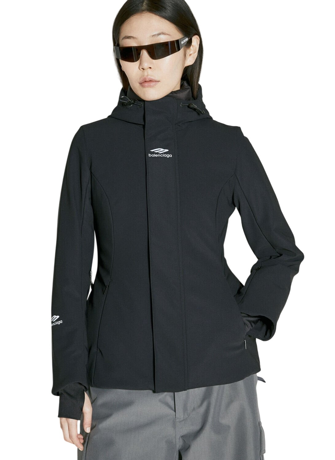 Balenciaga Black Faux-Fur Zip Jacket Balenciaga