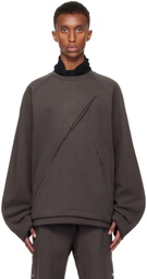 NULLUS Gray Diagonal Slit Sweater