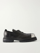 424 - Metal-Trimmed Leather Derby Shoes - Black
