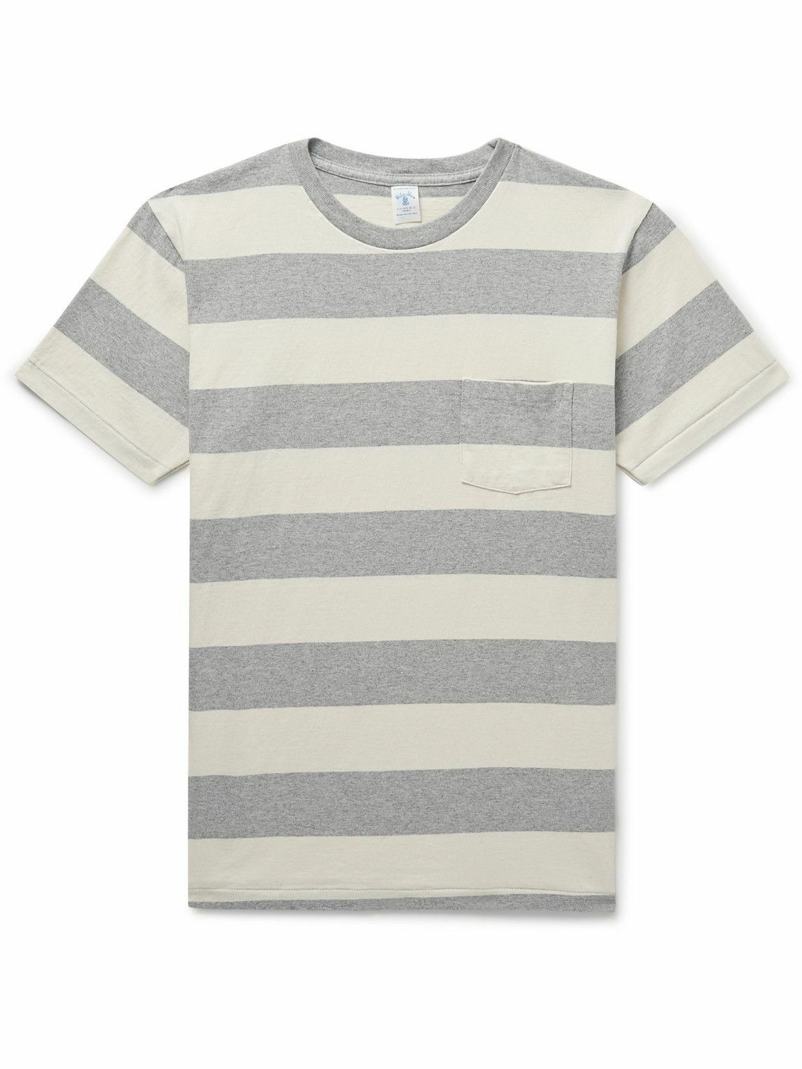 Velva Sheen - Striped Cotton-Jersey T-Shirt - Gray Velva Sheen