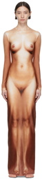 Jean Paul Gaultier Beige Lotta Volkova Edition 'The Naked' Maxi Dress