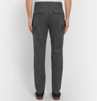 Brunello Cucinelli - Tapered Mélange Wool-Flannel Cargo Trousers - Men - Charcoal