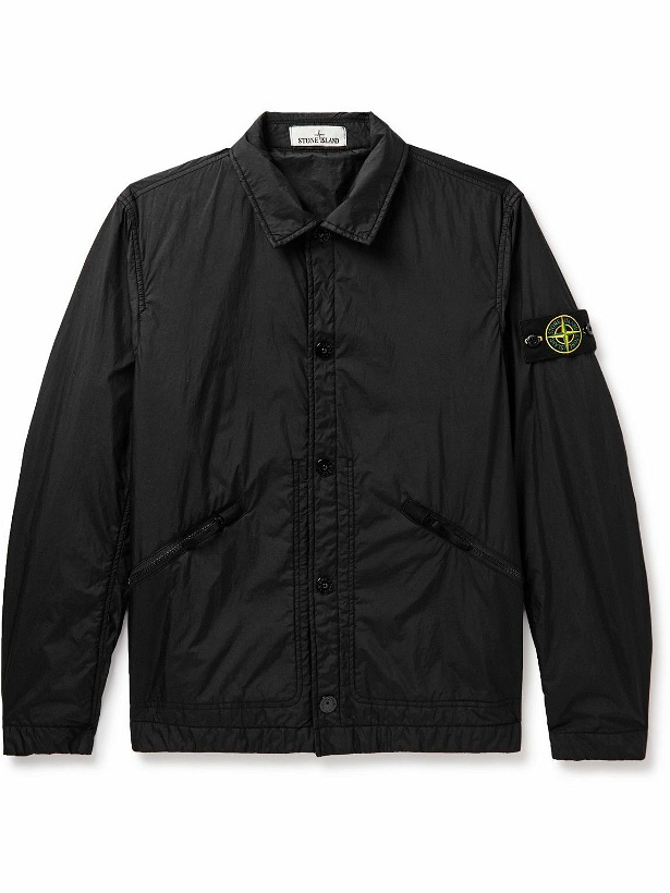 Photo: Stone Island - Logo-Appliquéd Padded Crinkle Reps Nylon Shirt Jacket - Black