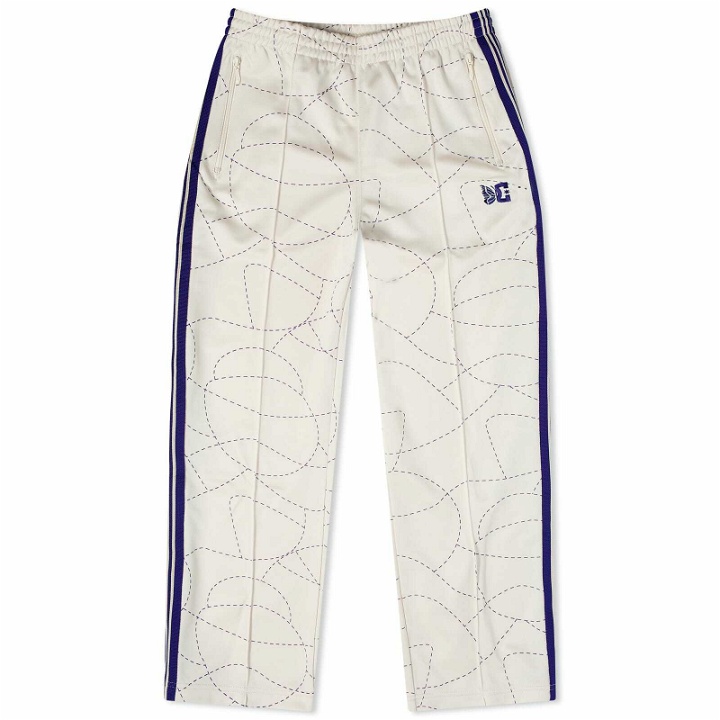 Photo: Needles Men's DC Printed Poly Smooth Track Pant in Ivory