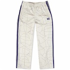 Needles Men's DC Printed Poly Smooth Track Pant in Ivory